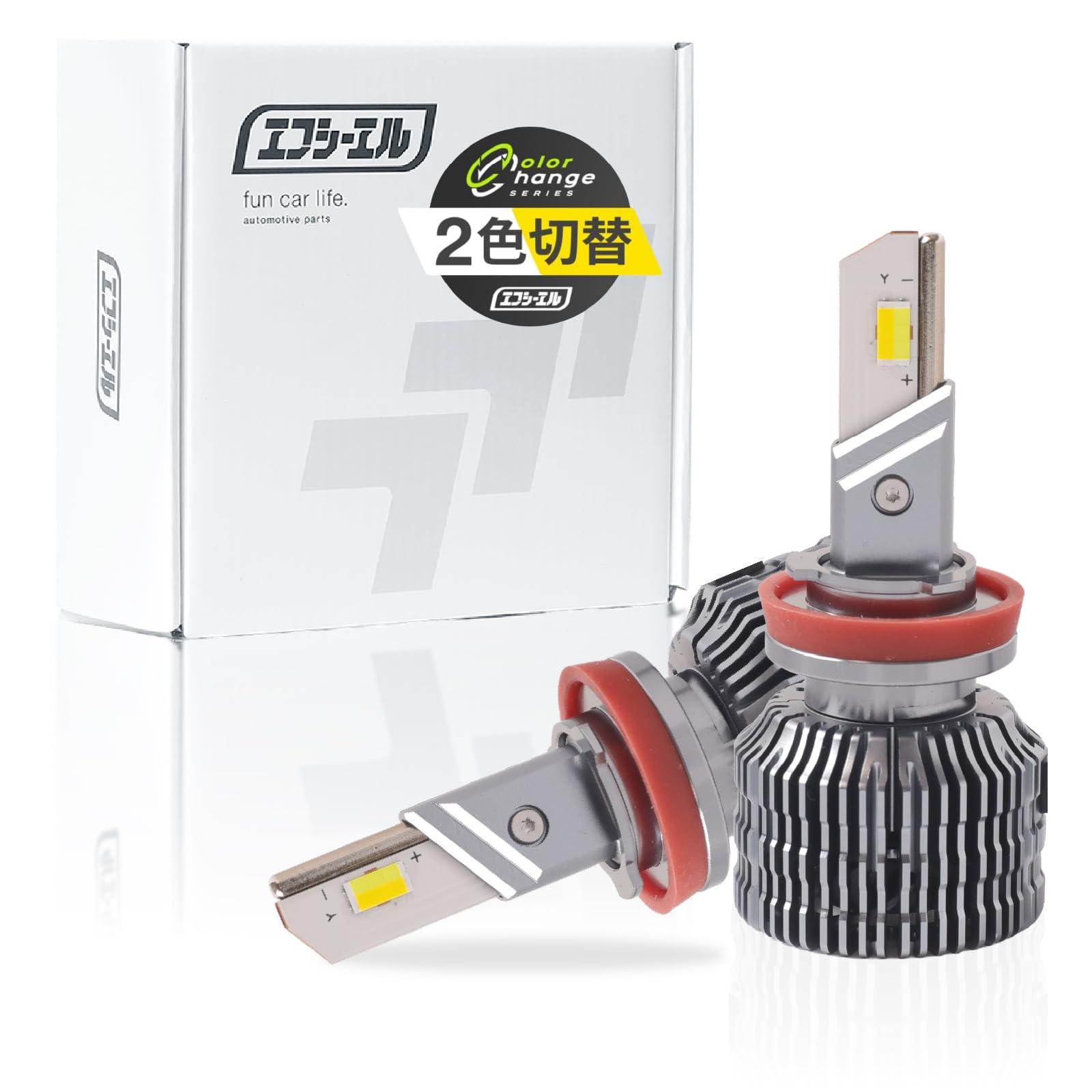 短期投稿 fcl LEDフォグランプ fcl. バイク フォグランプ LED 2色切り替え ホワイト イエロー 黄色